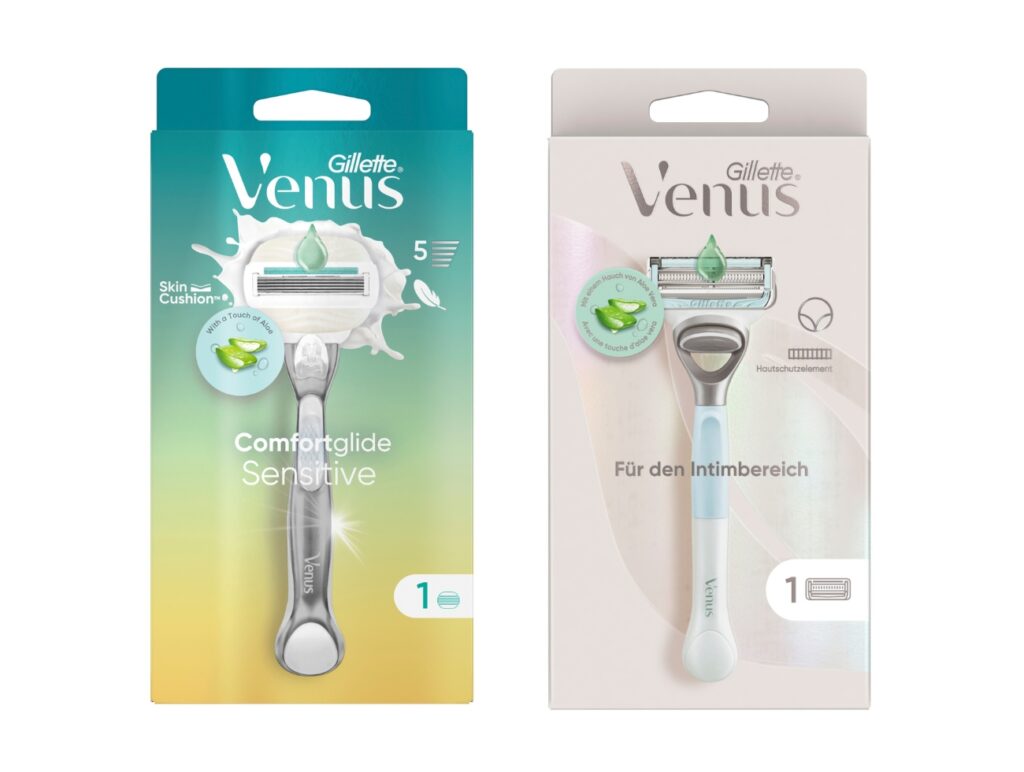 Produkte von Gillette Venus für eine sanfte Rasur.