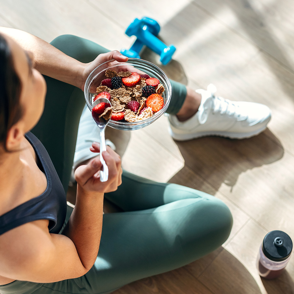 Sport und ein gesundes Frühstück gehört zur Morgenroutine dazu