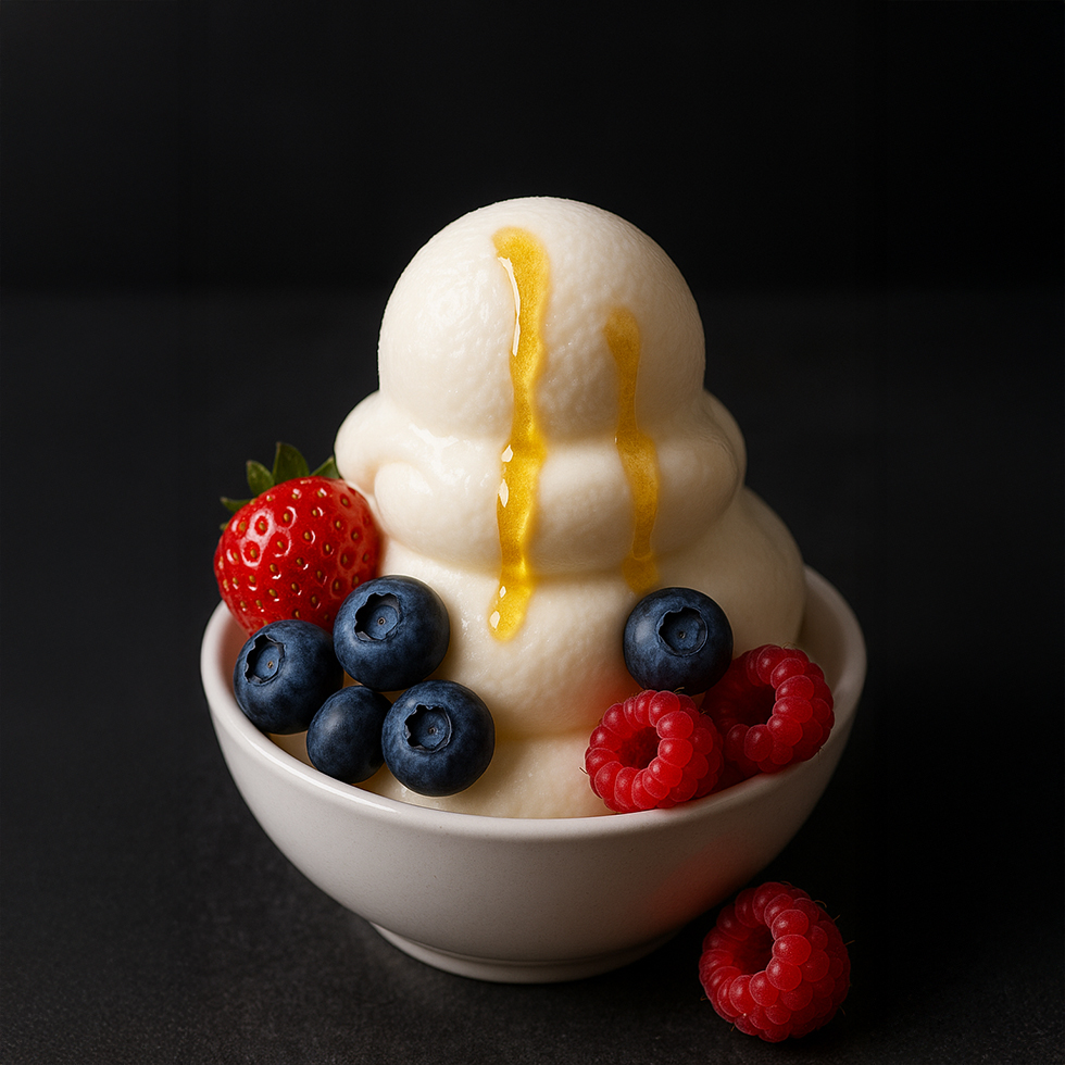 Sommerrezepte: Gefrorenes Joghurt mit Honig und Beeren