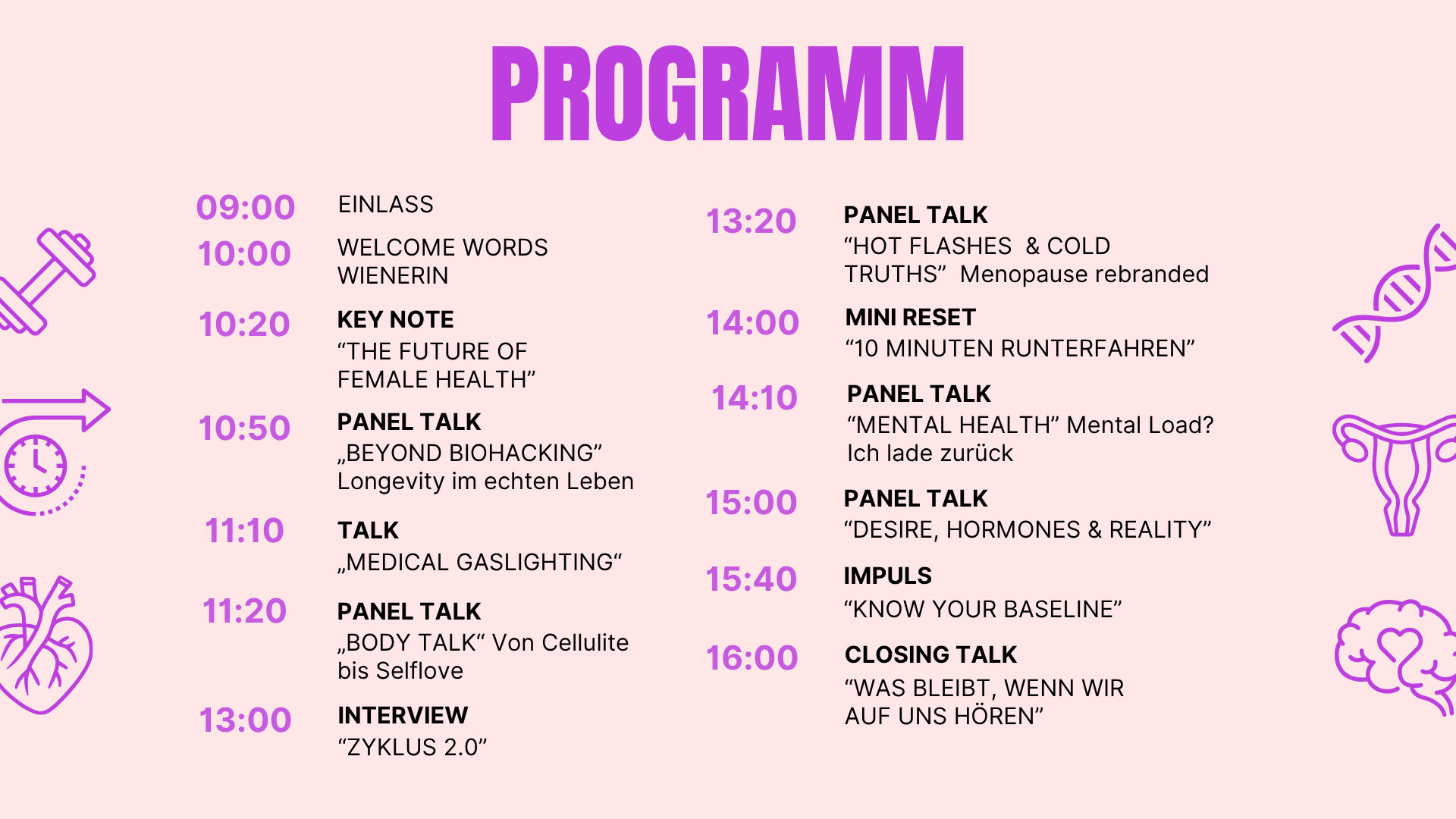 Programm Female Health Summit 2026