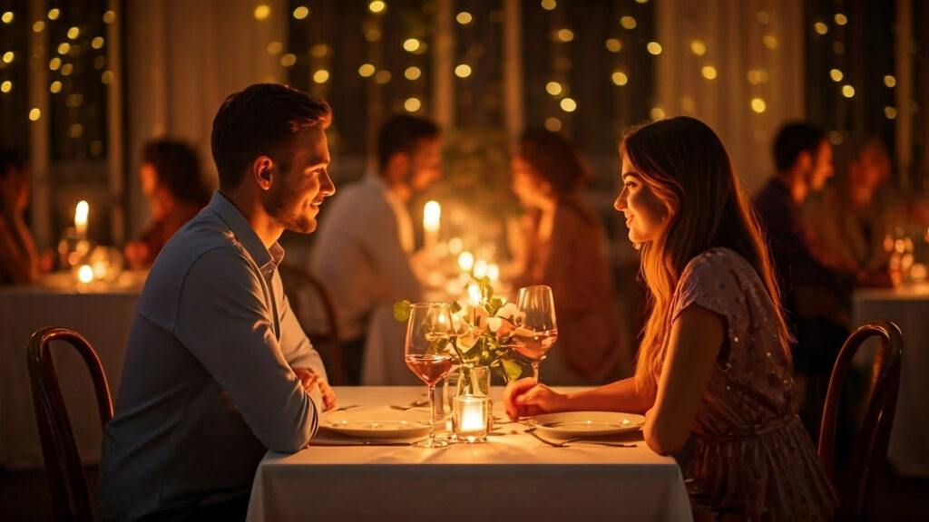 Events Österreich: Mann und Frau bei einem Date mit Kerzenschein
