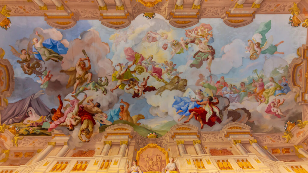 Events Österreich: Barockes Deckenfresko im Stift Melk während der Barocktage – kulturelles Event in Österreich.