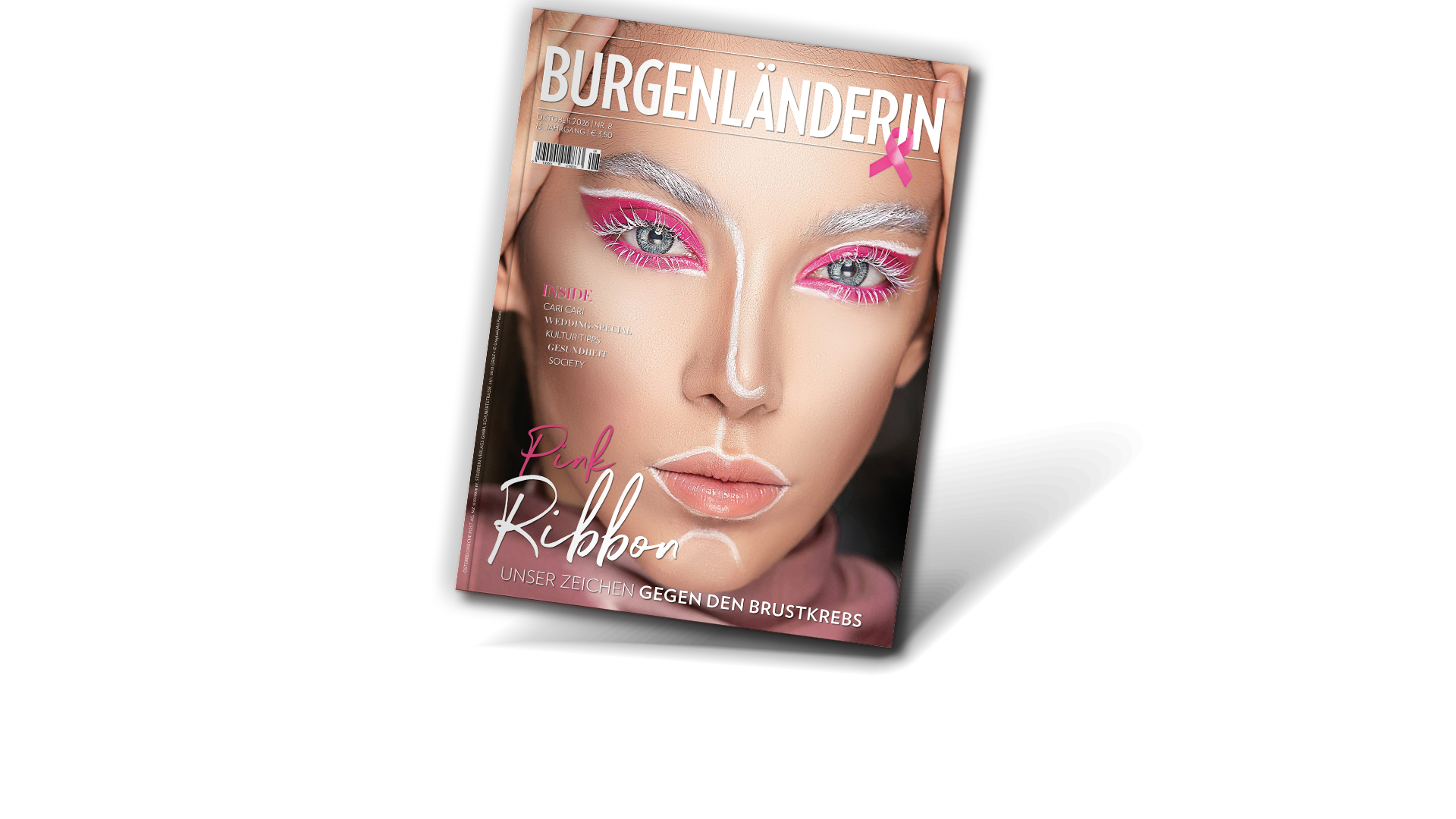 BURGENLÄNDERIN: Cover der Oktober-Ausgabe 2026 mit Pink-Ribbon-Motiv als Zeichen gegen Brustkrebs.